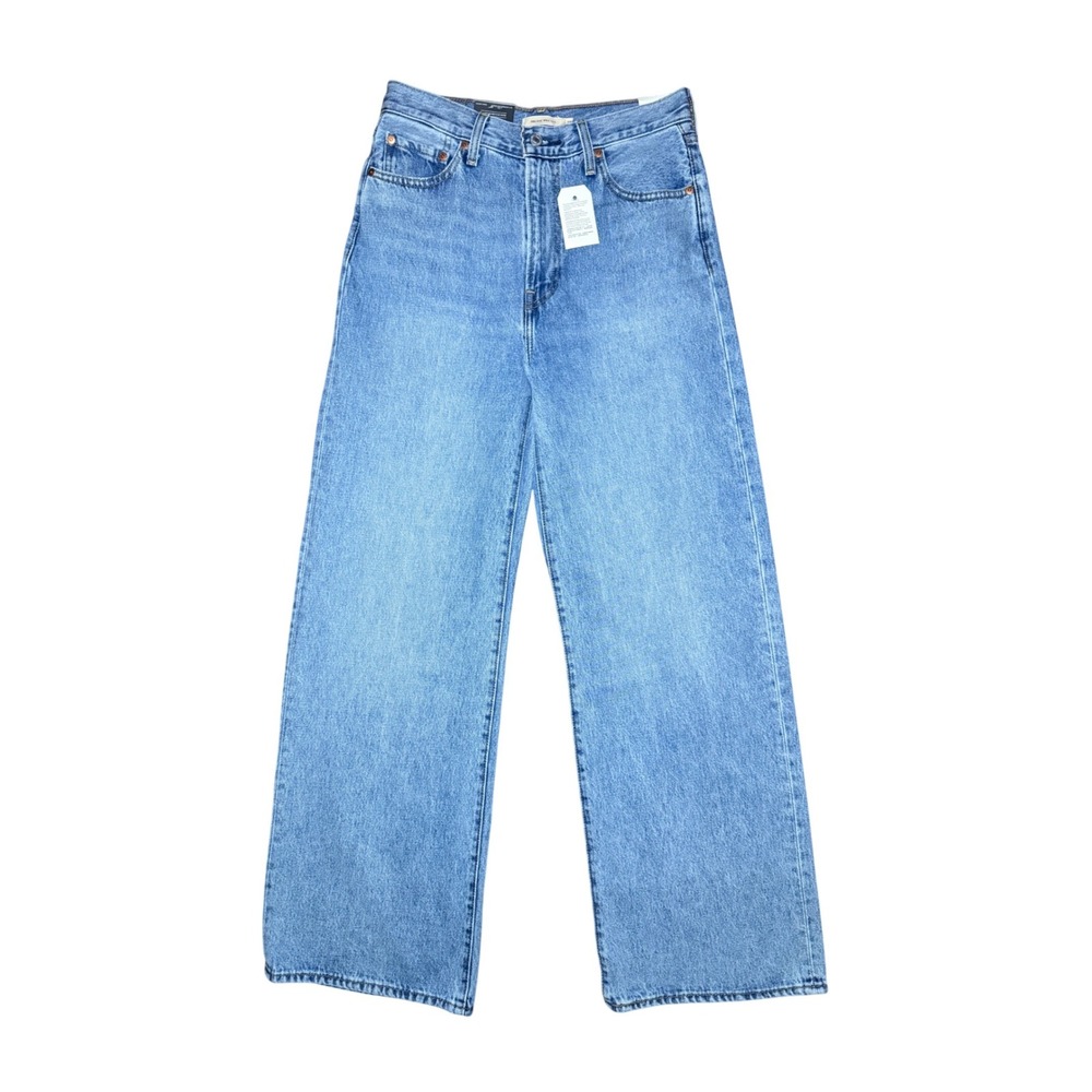 Levi's Ribcage Wide Leg Jeans Women Size 28 Light Blue Denim NWT
